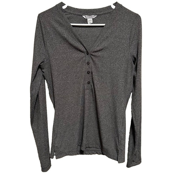 Athleta Tops - Athleta Women's Gray Long Sleeve Top Sz Medium With Buttons